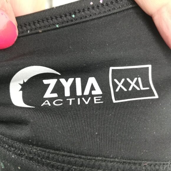Zyia Active Reflective Mirage Brilliant Black Sports Bra Size XXL Metallic - Picture 5 of 10